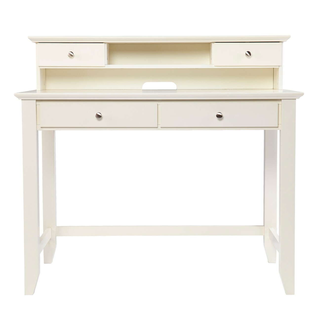 Southern Enterprises 3.5' White Barberry Secretary Desk with Storage